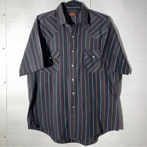 Vintage Western Fashions Pearl Snap Striped Short Sleeve Shirt L
